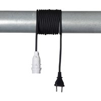 E14-Fassung Lacy mit Kabel, schwarz und weiß