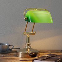 Sea-Club Bankerlampe Steve mit grünem Glasschirm